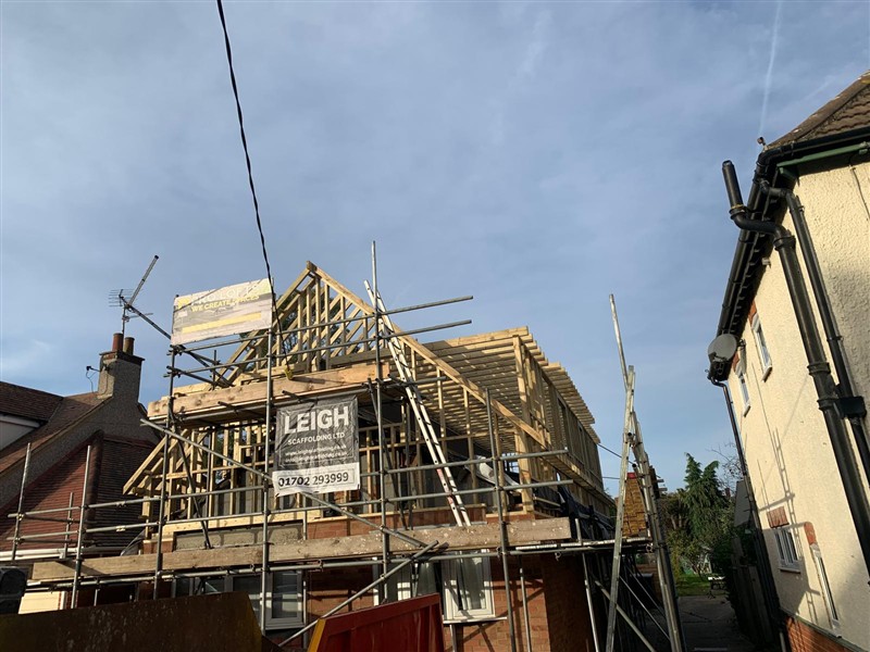 Roof construction and scaffolding