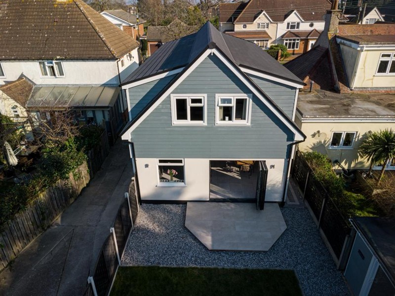 Rear view of the renovated house