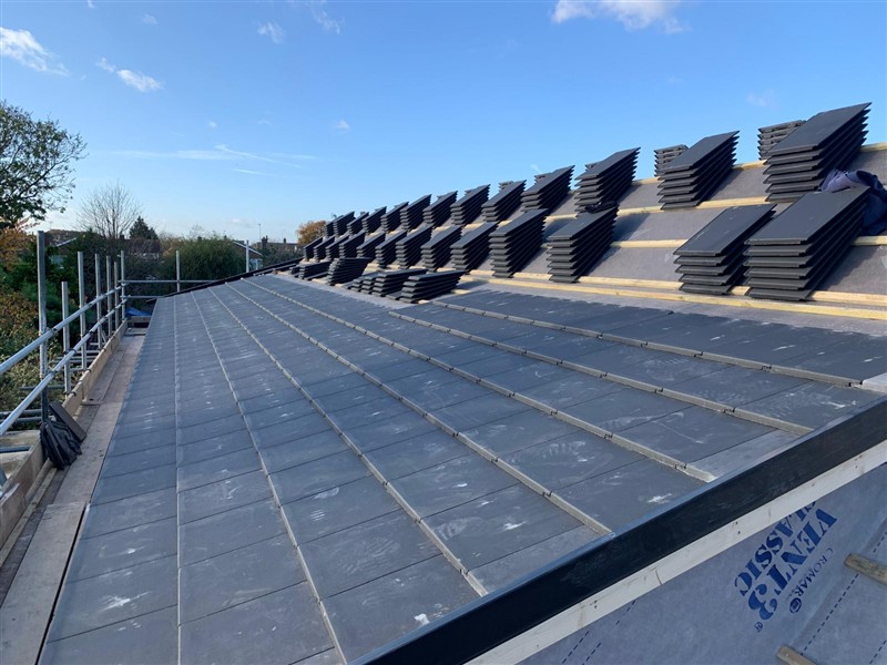 Roof tiles ready for installation