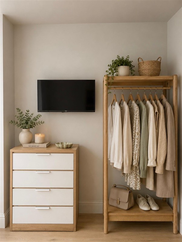Bedroom clothes storage