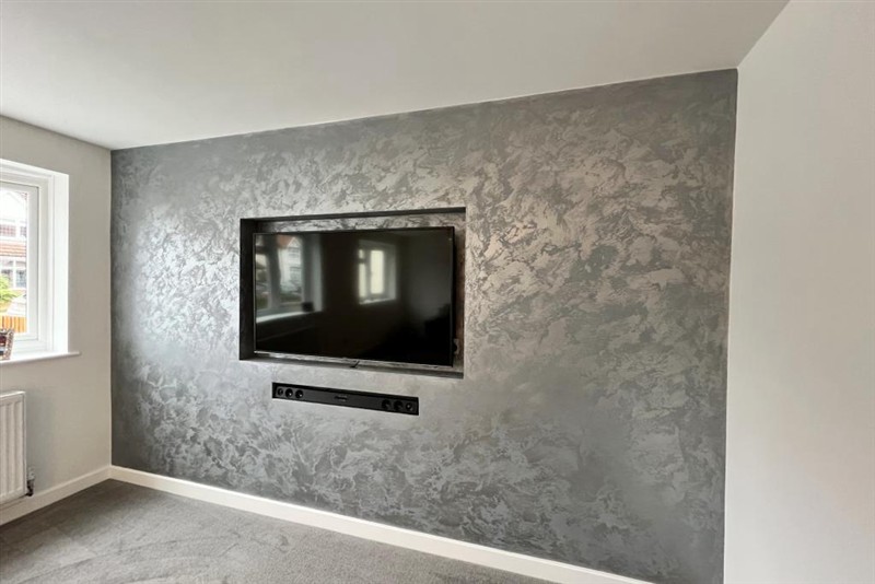 Media wall and inset television