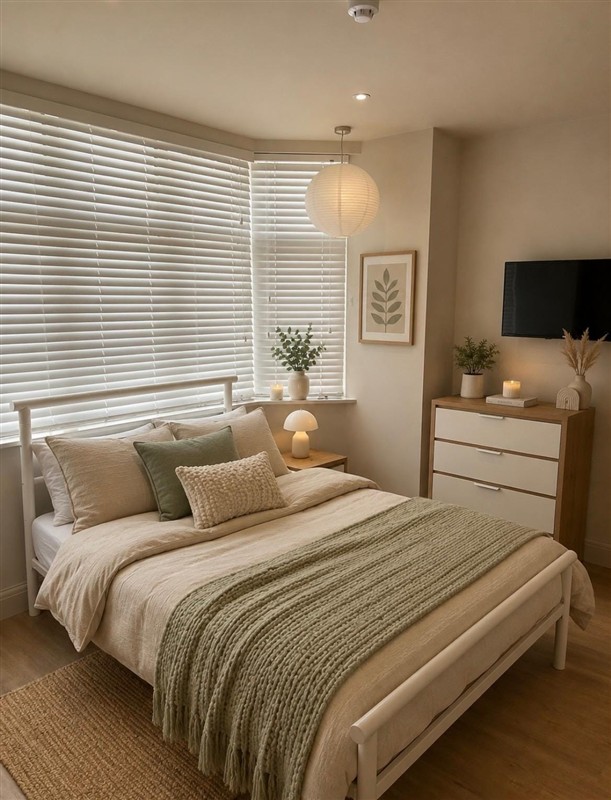 Comfortable, furnished bedroom